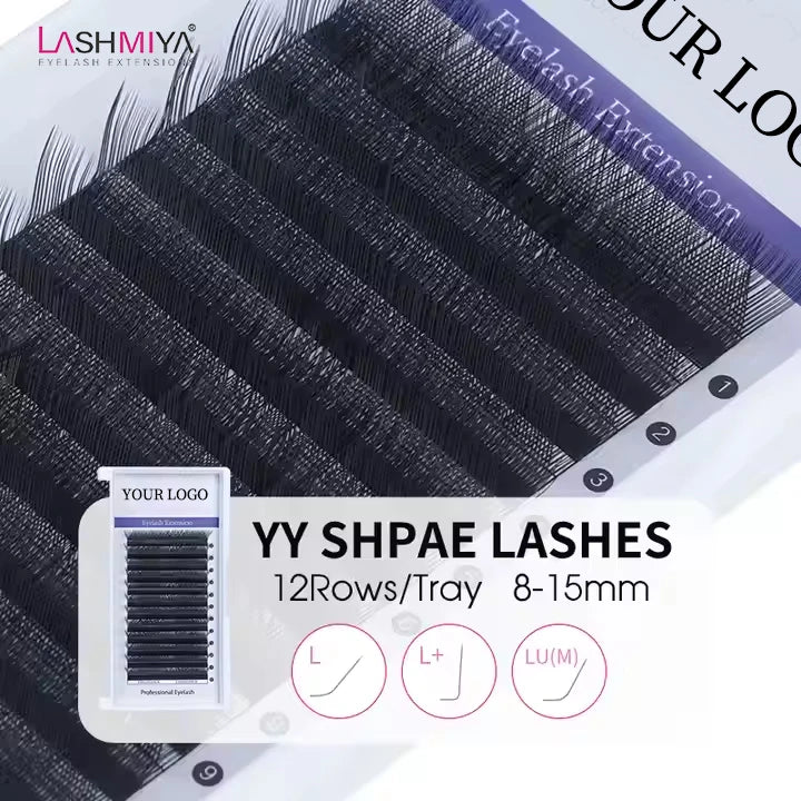 Premium PBT Material Hand Woven 0.07mm Eyelash Extensions Soft Dark Natural Lashes with D C CC DD Curl YYL M Curl Yy Lashes