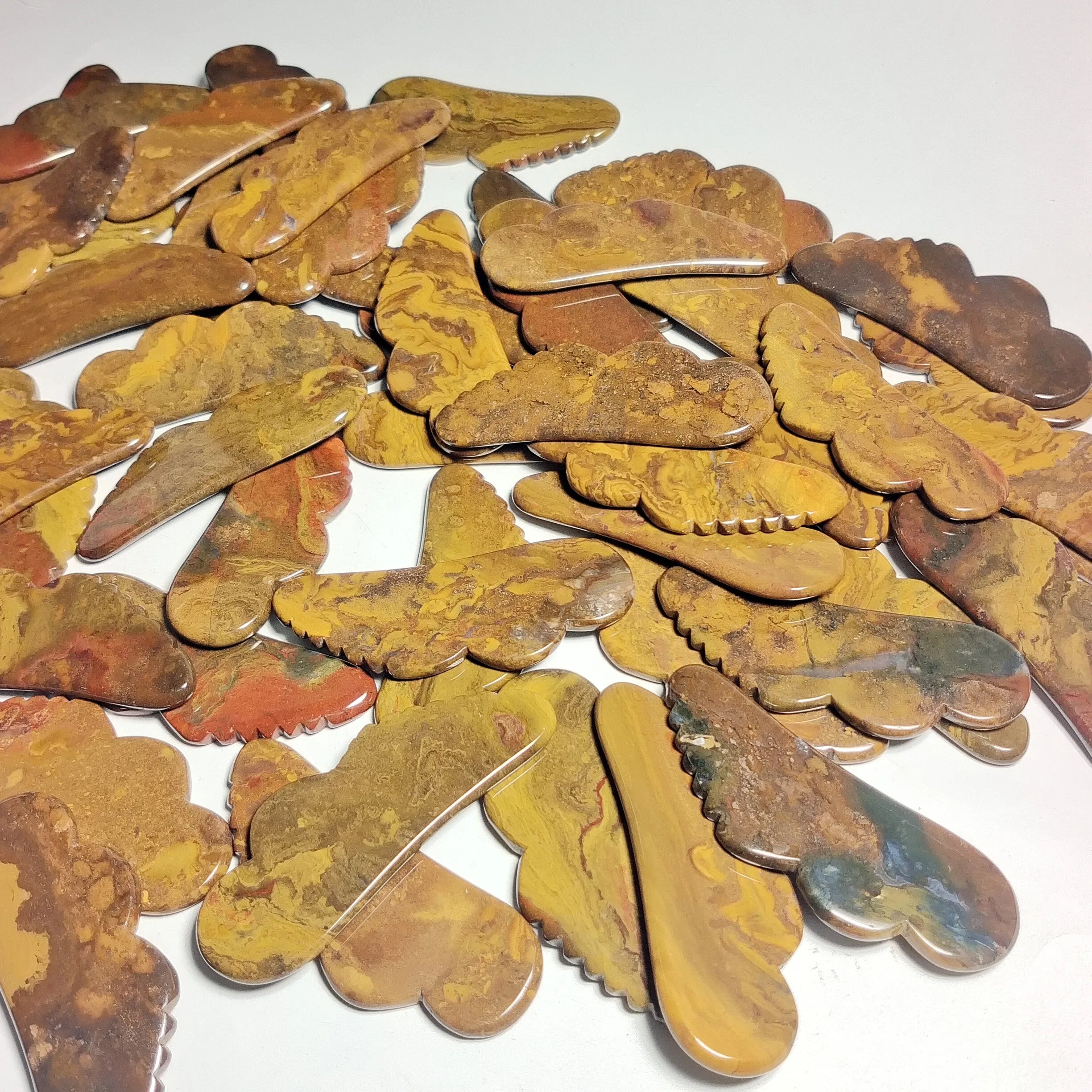 Huiying Mookaite jasper gua sha board jagged guastone for beautiful skin scraping guasha tool