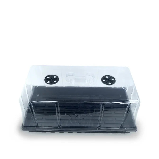 China Manufacturer Garden Propagation Tray Plant Seed Starter Dome Base PET Plastic Seedling Tray Nursery Trays & Lids Black