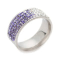 Factory Direct Men Shine Rings Stainless Steel Purple Over Size Heart Ring Jewelry 18k Custom