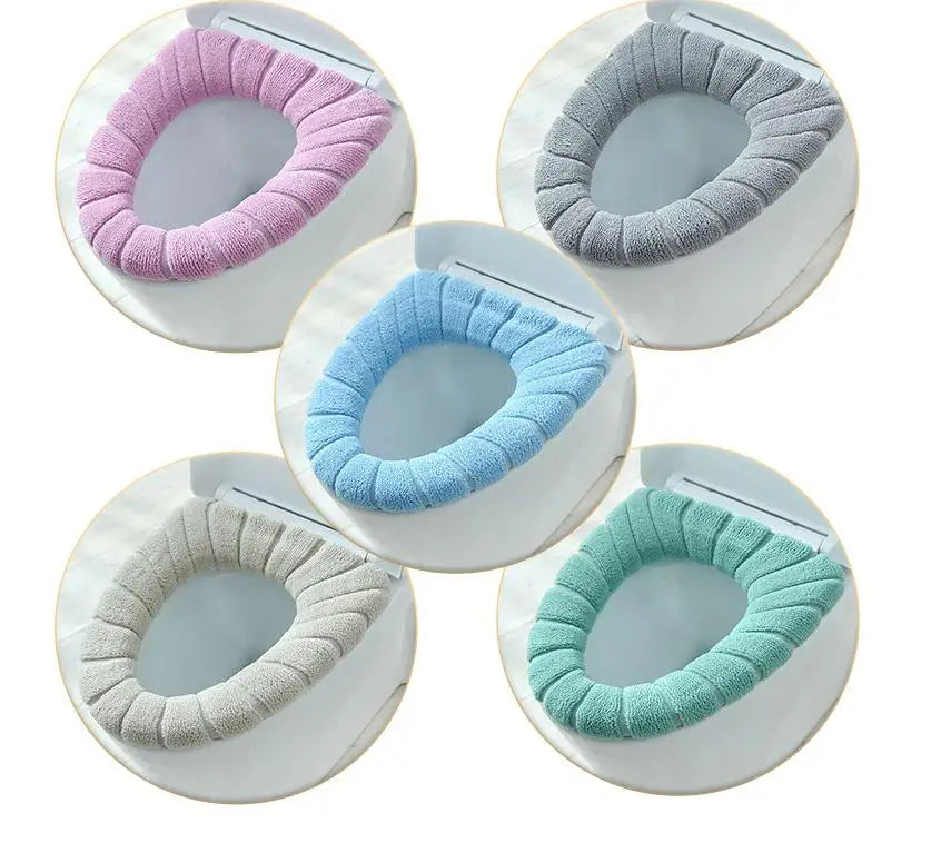 Extra-Soft Plush Toilet Covers Seat Washable Microfiber Toilet Lid Covers for Bathroom Machine Wash & Dry