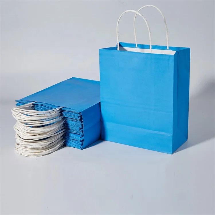 Factory Production Printing Multi-Colour Pattern Shopping Clothing Kraft Paper Gift Bag With Twisted Handle for Sale