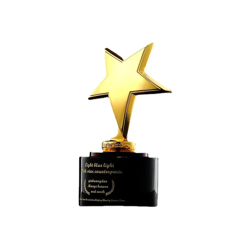 Customized Durable Business Gift Silver Crystal Glass School Graduation Trophy Awards Engraved Gold/Silver/Bronze Plating
