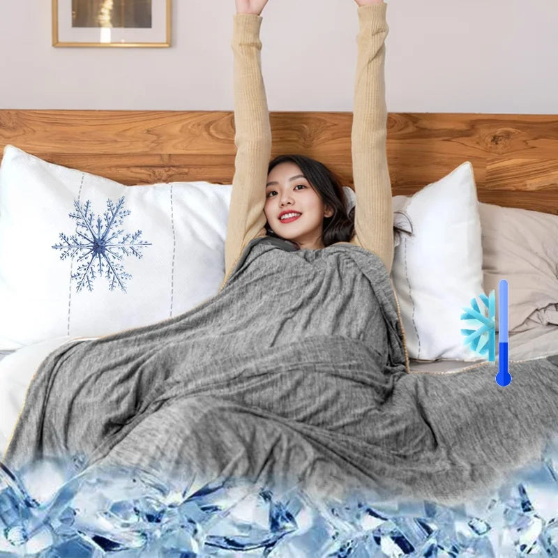 Comforter Breathable Super Soft Lightweight Bamboo Summer Cooling Throw Blanket With Double-Sided Good Feeling