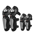 Motorcycle 4Pcs Stainless Steel Adults Motorcycle Knee Pads Elbow Knee Shin Guard for Cycling Racing Protection