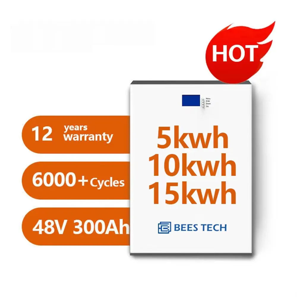 15kw 51.2V Lifepo4 Batteries 15kwh 300ah Lithium Iron Battery 48V LFP Powerwall Home Solar Energy Storage System