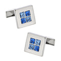 Wholesale Blue Diamond Crystal Elegant Cufflinks Custom Mens Suit Shit Fashion Accessory Wedding Tuxedo Trendy Jewelry Gift Set