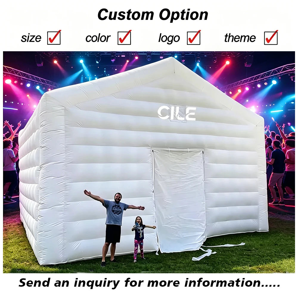 Commercial Large Inflatable Night Club Cube Party Tent with LED Lights Portable Blow up Disco House for Events Wedding Rental