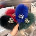 Autumn and Winter Real fox Hair Accessories Cute Furry Grip Clip Fashion New Headwear Hair Claw Clips Accessories for Women
