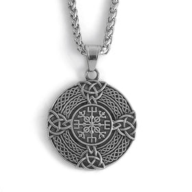 Nordic Design Scandinavian Souvenirs Stainless Steel Norse Vegvisir Amulet Necklace Viking Jewelry