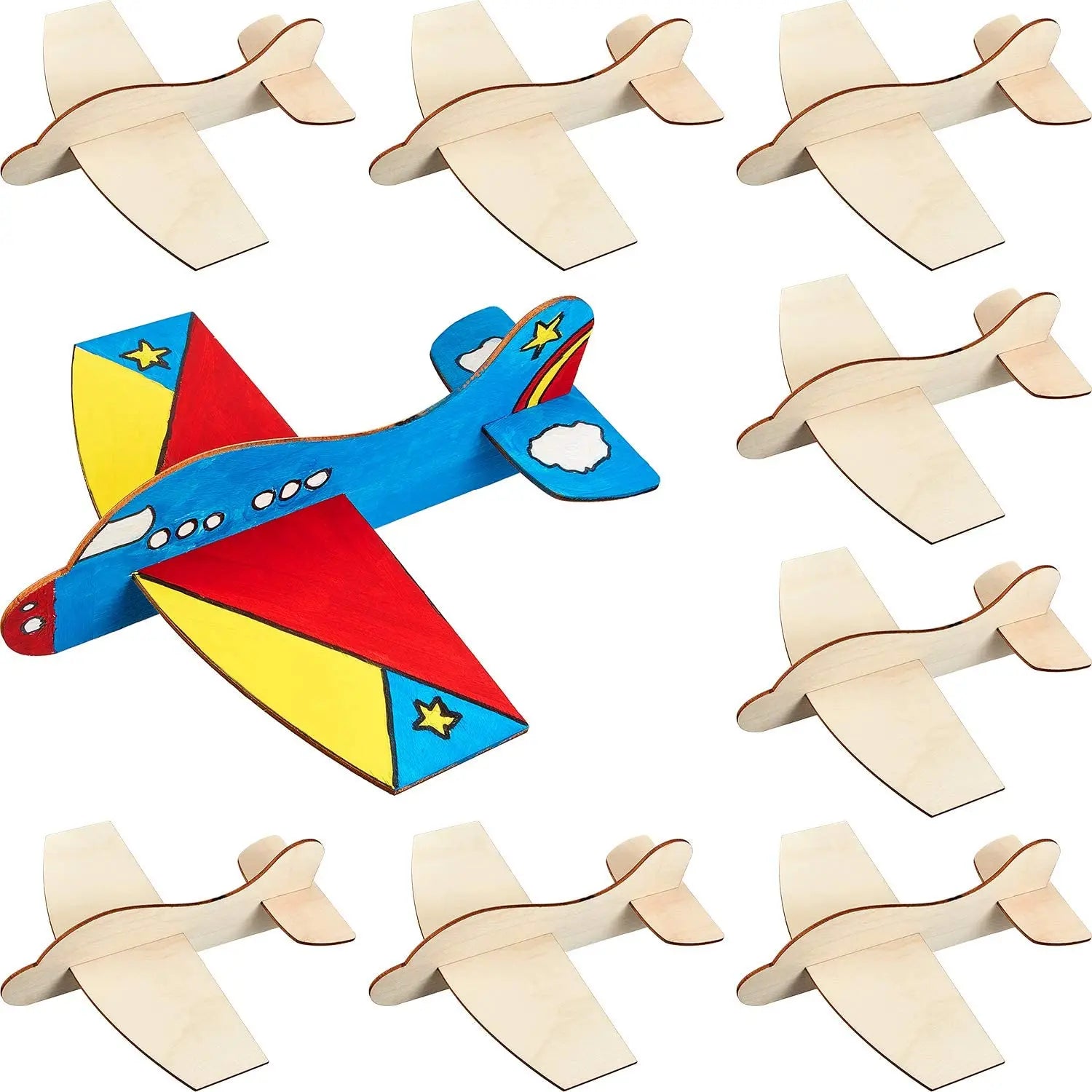 TaiLai Wooden Model Airplane Wood Planes DIY  Kits Handicraft Toy Plane for Birthday Carnival Party Kids School Craft Decor
