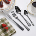 Wholesale Eco-Friendly Silverware Stainless Steel Gold Flatware Set High Mirror Polish Black Knife Fork Spoon for Weddings