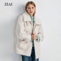 Whosale Custom Winter New Short Coat Temperament Beige Sheep Shearing Fur One Fur Coat Coat Women