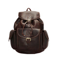 Custom Vintage Cowhide Crazy Horse Real Leather Back Pack Travel Outdoor Unisex Genuine Leather Bag Drawstring Backpack