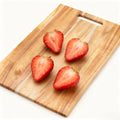 Acacia Wood Cutting Board with Hand Grip 15" X 9.7" Durable Reversible Chopping & Cheese Board with Handle for Kitchen Tools