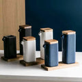 Wholesale square Straight Pattern Seasoning Bottle Kitchen Supplies Two-piece Oil and Vinegar Pot Ceramic Seasoning Oil Bottle