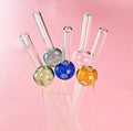 Tube Style Glass Drinking Straw Glass on Line Top Selling New with Beautiful Middle Ball Environmental Protection Straight 9mm