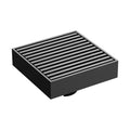 Square 10cm Shower Drain with Removable Wedge Wire Pattern Grate Grey 304 Stainless Steel Shower Floor Drain for Bathroom
