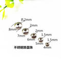 Hobbyworker 6/8mm Stainless Steel Abacus Spacer Flat Round Beads for DIY Charm Jewelry Making