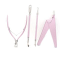 Wholesale 4 in 1 Nail Cutter Nail Pusher Art Nail Salon Manicure Set Personal Care Pink Cuticle Nipper Set