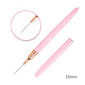 Pink 7/9/11/15/20mm Professional Soft Crimped Nylon Nail Art Liner Brush DIY Drawing Lines Stripe Flower Painting Pen