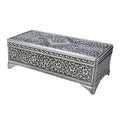 Creative Retro Rectangular Exquisite Jewelry Box Large-Sized Household Countertop Storage Box Wedding Jewelry Box Necklace
