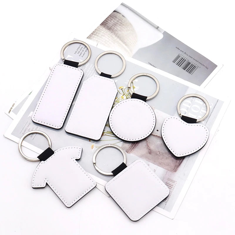 Custom Printed Fancy Cartoon Keychain Double-Sided Sublimation Zinc Alloy Key Rings for Blank Leather Key Chains Other Rings