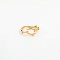 High End 18K PVD Gold Plated Leaf Rings Stainless Steel Women Open Rings Tarnish Free Fashion Jewelry