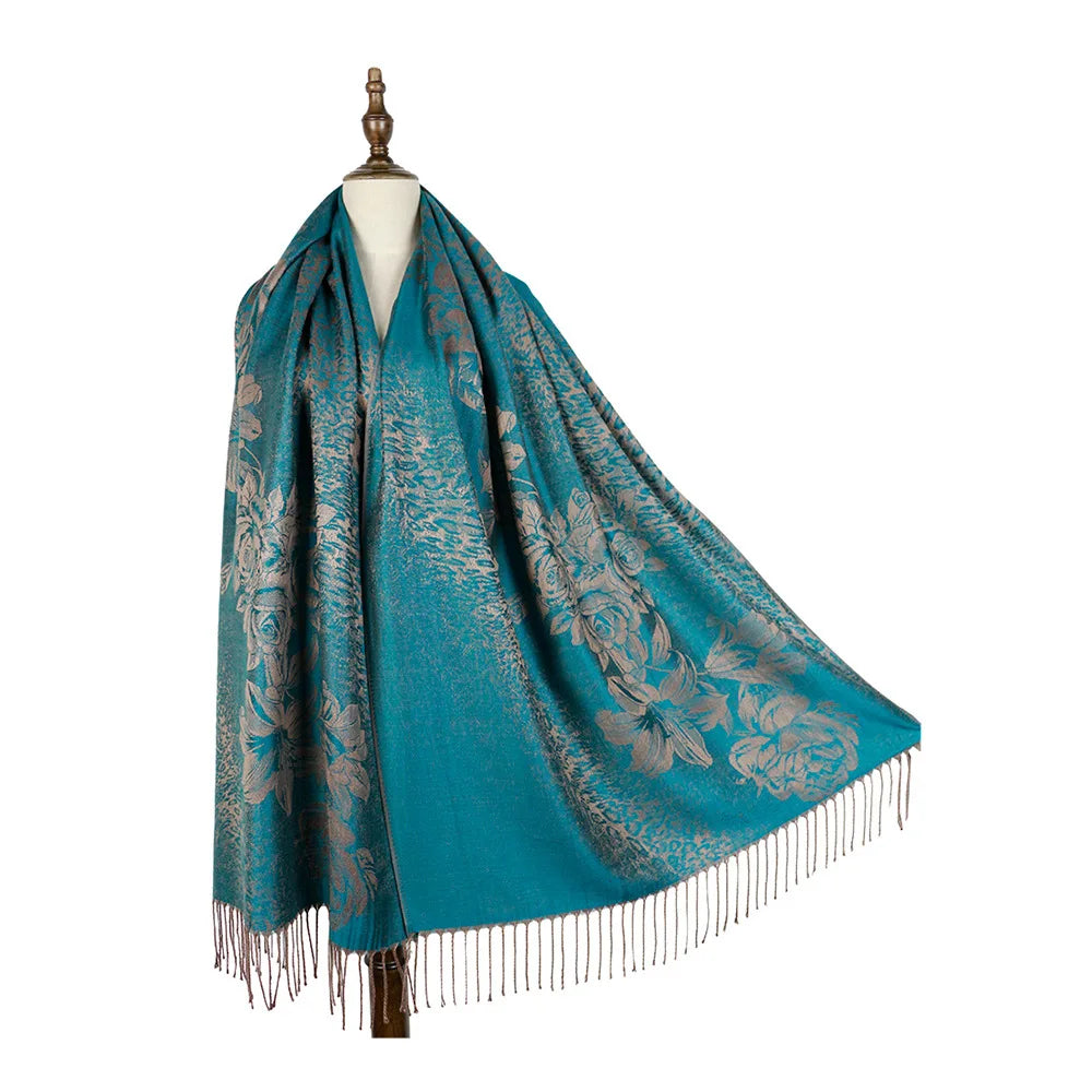 High Quality New Arrival Hot Sale Scarf Ethnic Style Pashmina Ladies Shawls Scarf Jacquard Pashmina With Tassel
