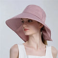 2022 Latest Ponytail Design Outdoor Sun Protection Folding Large Brim Bucket Hat Fashion Fisherman Hats with String