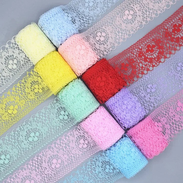 Hot Sale Garment Accessory 4cm Lace Ribbon Trim No Elastic Lace Fabric Border Lace Trimming