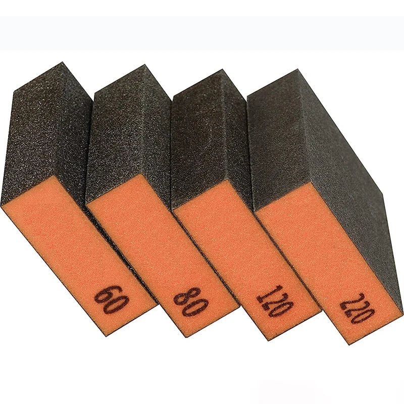 High Quality OEM Rectangle 100x70x25mm Sanding Sponge Abrasive Tools with 60-2000 Grit OBM Customization Brown Grey Color