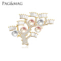 CZCITY Tree Charm Oversized New Design Luxury Diamond Brand Large Designer Brooch and Pin