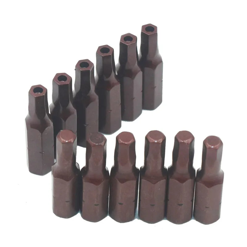 25mm 6.35mm Hex Shank Industrial Steel Electric Screwdriver Bits Power Tools 5/32'' 1/8'' 3/32'' 3/16'' 7/32'' 5/16'' 3/8''