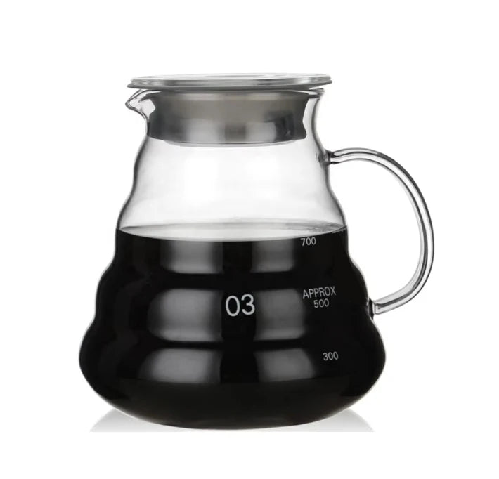 Wholesale 4cups 6cups 8cups V01/02/03 Heat Resistant Glass Coffee Server with Cover Teapot for Serving Coffee & Tea Sets