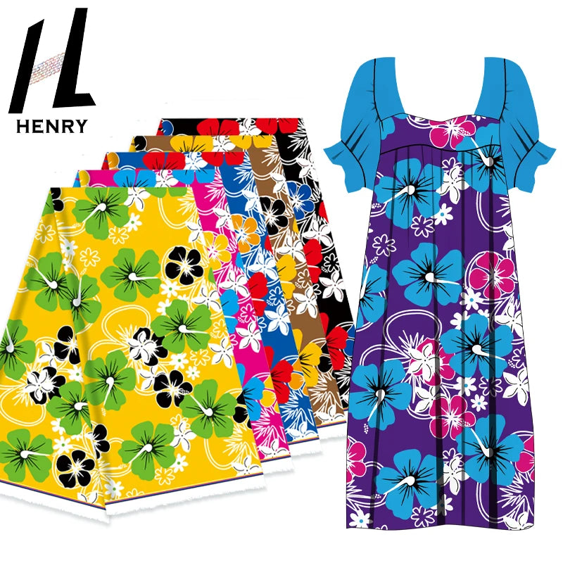 Henry Island Style Fabric Printing Custom Lavalava Hawaiian Chuuk Design Micronesian Skirt for Dress for Garments