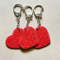 Personalised Engraved Red Pu Leather Metal Keychain Heart Key Chain Ring Keychain