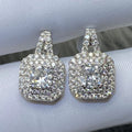 CAOSHI OEM Custom Luxury Square Dazzling Cubic Zirconia Earring for Fashion Wedding Silver Plated CZ Stud Earrings Women Jewelry