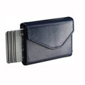 Hot Selling Men's Short PU Leather Automatic Card Three-Fold Multi-Function Anti-theft RFID Card Clip Pop Card Swipe System