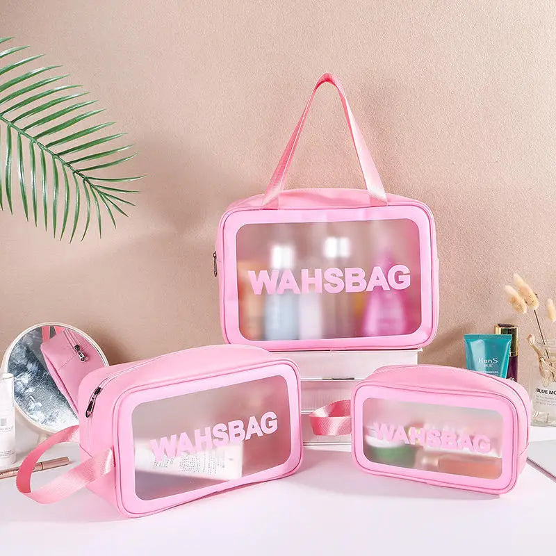 Custom logo clear Cosmetic Bag Makeup Wash Bag Beauty case Skin Care Cosmetic Wash Bath Bag for Travel