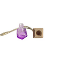 Custom Purple Triangle Shape Glass 8ml Screw Cap Car Diffuser Perfume Bottle with Wooden Lid Refillable