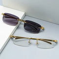 MK2312074 New Wholesale Luxury Sunglasses Custom Designer Small Rectangle Sun Glasses Trendy Women Men Rimless Shades
