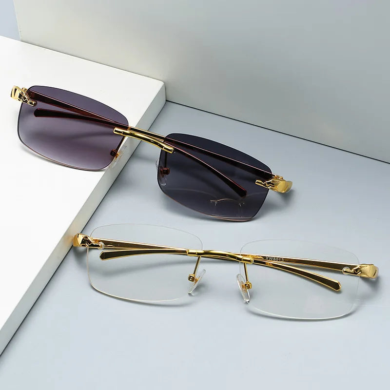 MK2312074 New Wholesale Luxury Sunglasses Custom Designer Small Rectangle Sun Glasses Trendy Women Men Rimless Shades