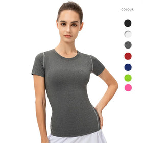 Women Breathable Lightweight Workout Shirt Quick Dry Short Sleeve Sport Compression Tops Moisture Wicking Eco-Friendly Athletic