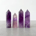 10pcs Polished Amethyst Crystals Wand Tower Single Point Energy Stone for Meditation Therapy Home Decor Natural Love OPP Bags
