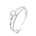 925 Sterling Silver Double Band Rings Trendy Special Womens Cubic Zirconia Ring
