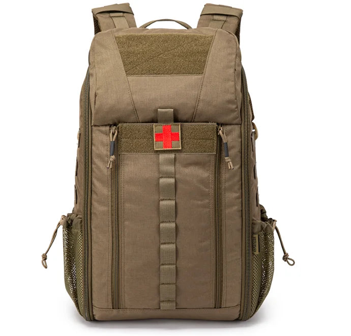 Tactical Emergency Medical Backpack  Waterproof First Aid Bags Brown Combat Medical Backpack