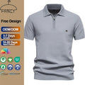 Custom Spring Summer & Winter European Size Short-Sleeved Knitted Lapel Solid Color Simple T-Shirt Men's POLO Shirt
