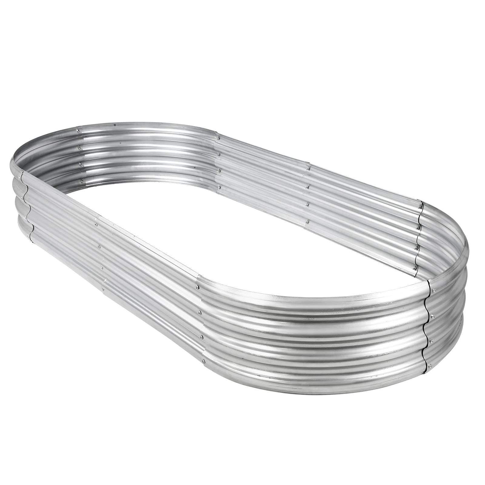 C46 Galvanized Planter Garden Boxes for Vegetables Land Guard Galvanized Raised Garden Bed Kit Oval Large Metal Outdoor Iron