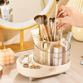 OWNSWING Makeup Brush Holder 360Â°Rotating Makeup Organizer Clear Cosmetic Storage Box for Desktop